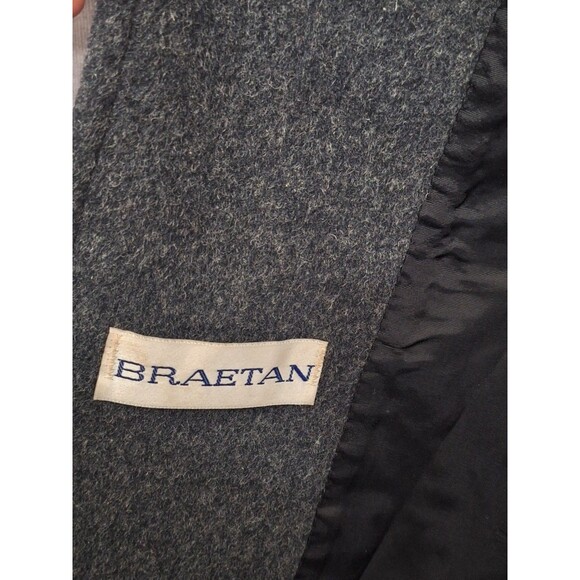 Vintage Braetan Wool Blend Long Coat Womens Sz 11/12 Gray One Button Made In USA - Picture 3 of 16